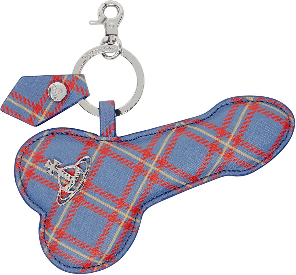 Vivienne Westwood Silver & Blue Flat Penis Keychain 1