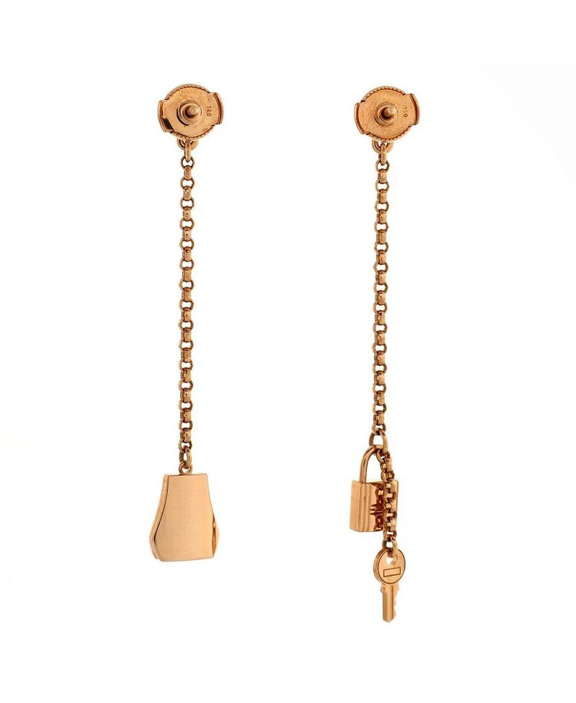 Pre-Owned HERMÈS Kelly Clochette Drop Earrings 18K Rose Gold 2