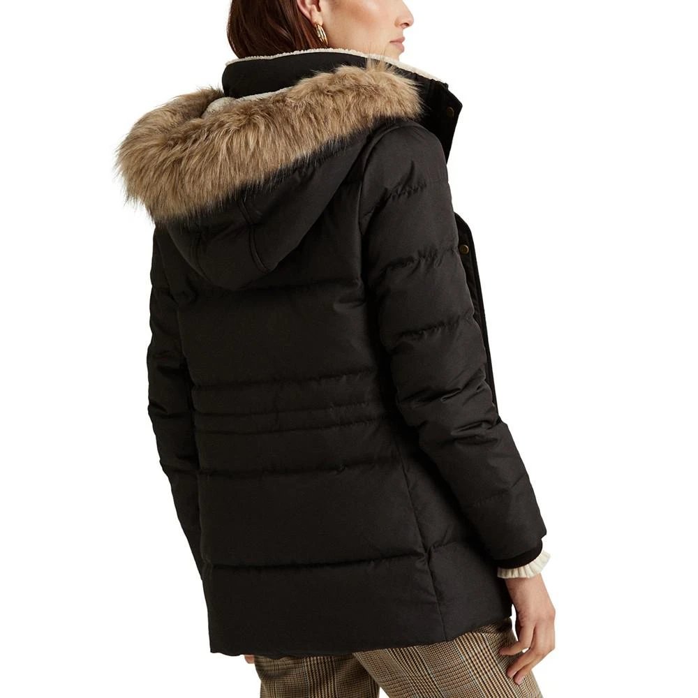 Lauren Ralph Lauren Women's Faux-Fur-Trim Hooded Puffer Coat, Created for Macy's 2