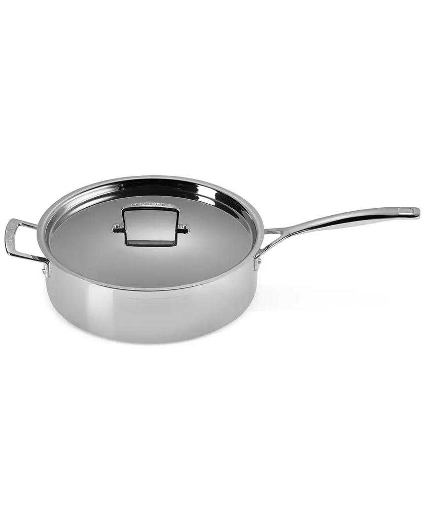 Le Creuset Classic Stainless Steel Round Saute Pan with Lid, 6 Qt.