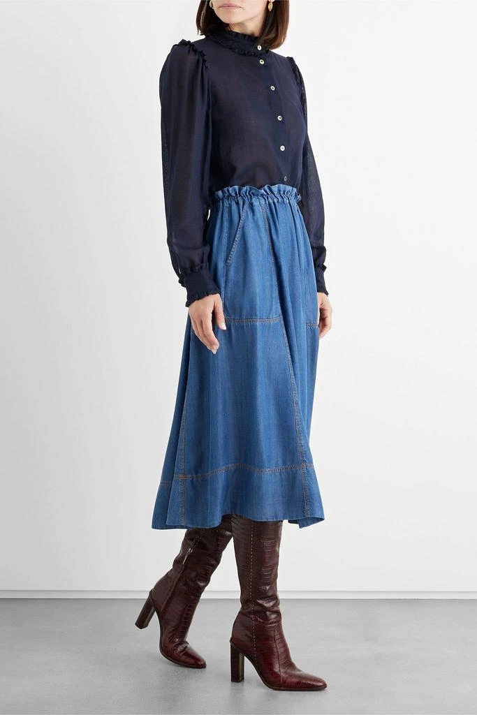 IRIS & INK Meredith ruffled wool-gauze blouse 2