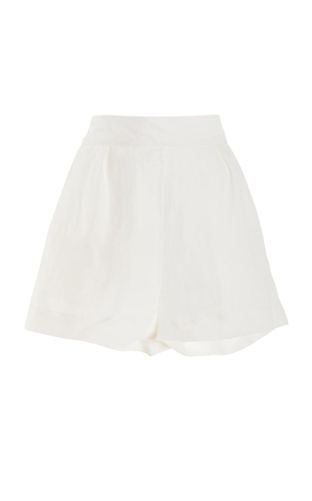 Anemos Anemos - The High-Waisted Linen-Blend Short Shorts - White - L - Moda Operandi