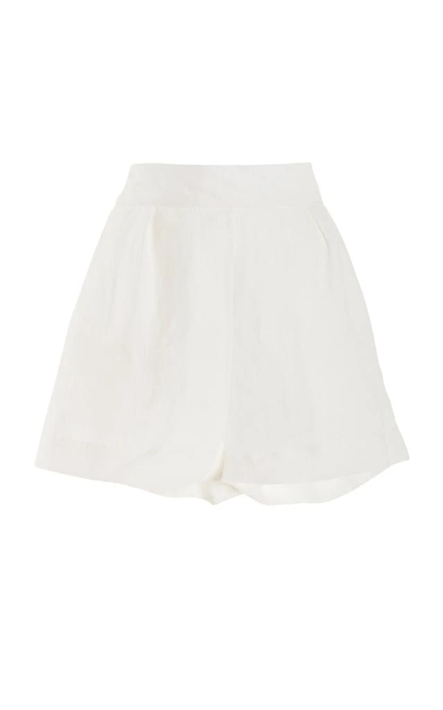 Anemos Anemos - The High-Waisted Linen-Blend Short Shorts - White - L - Moda Operandi 1