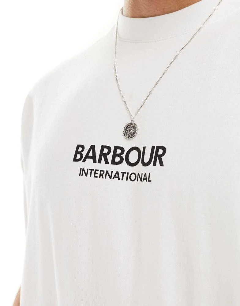 Barbour International Barbour International Formula oversized t-shirt in white exclusive to asos 2