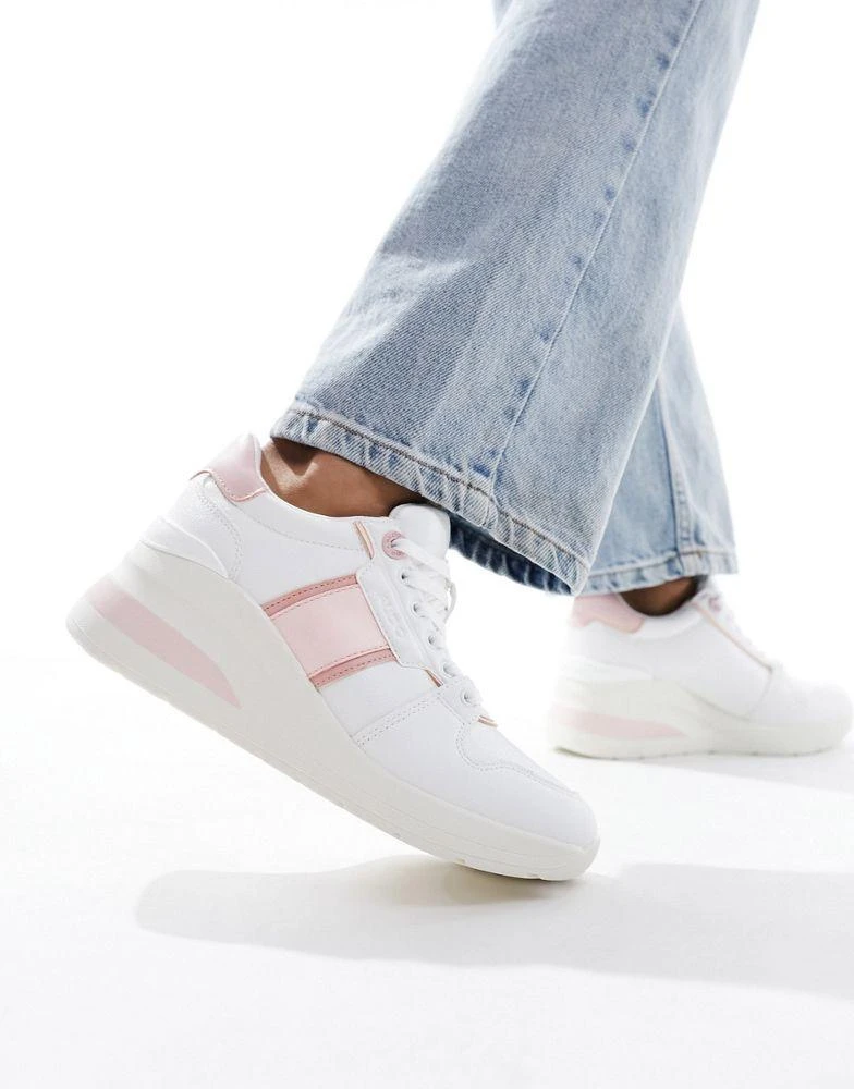ALDO ALDO Abnerry wedge trainers in white and pink 1