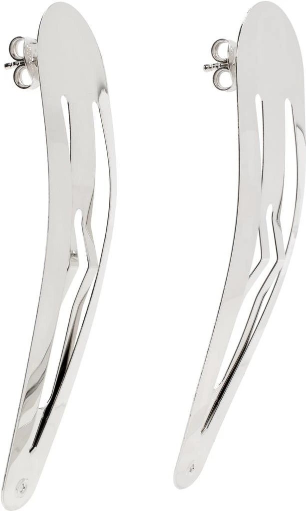 D'heygere Silver Hair Clip Earrings 2