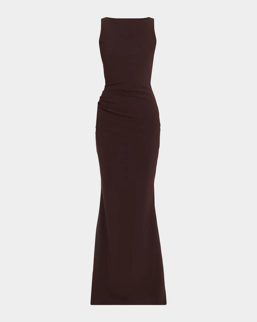 Chiara Boni Ajour Bateau-Neck Mermaid Gown