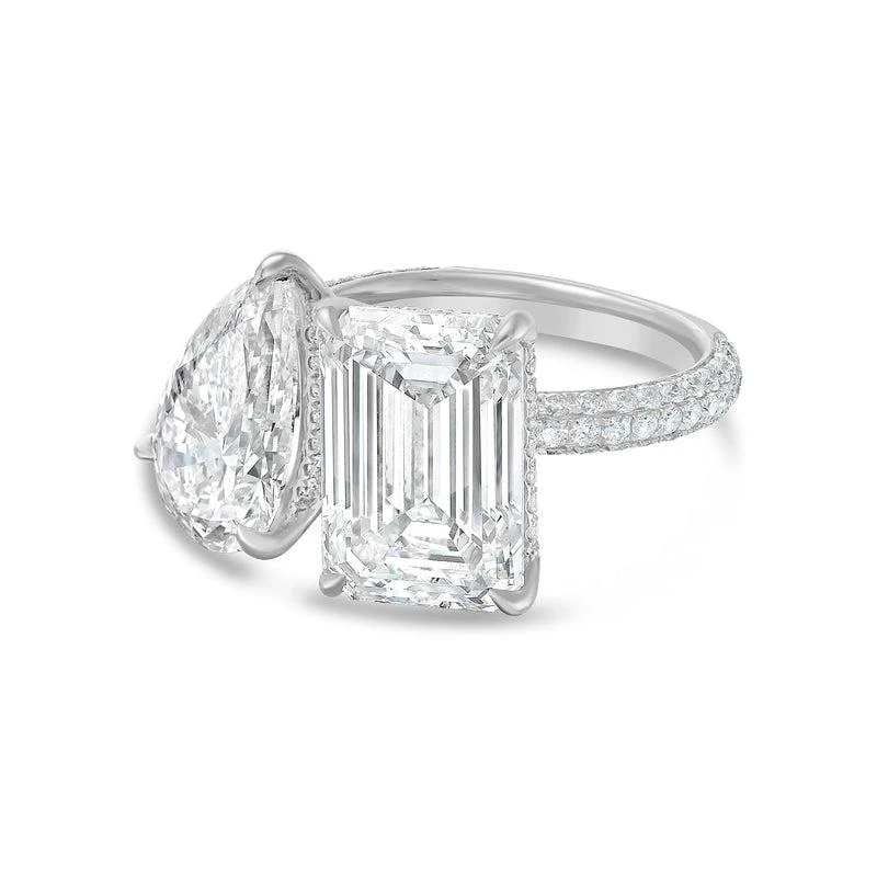 Diana M Jewels 14KT WHITE GOLD 2 STONE LAB GROWN DIAMOND FASHION RING WEIGHING 3.00 CTS TW 2