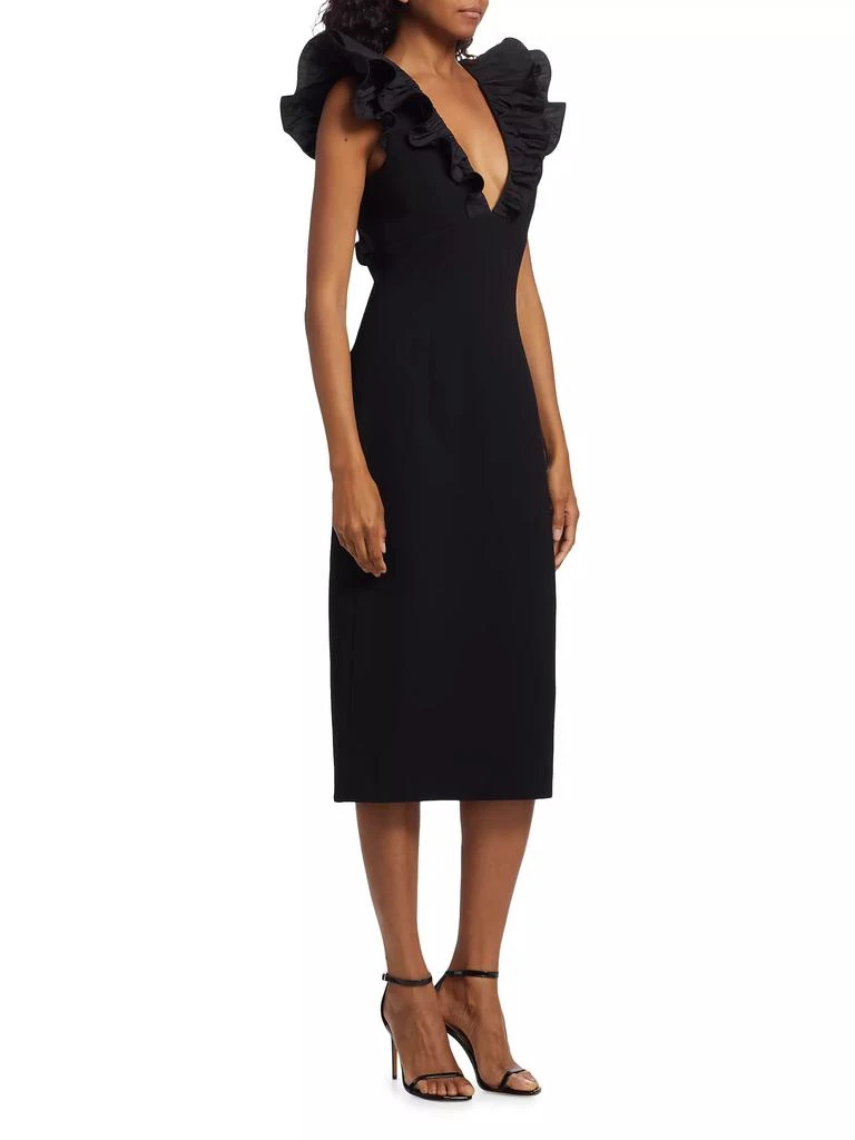 Rebecca Vallance Chloe Ruffled V-Neck Midi-Dress 4