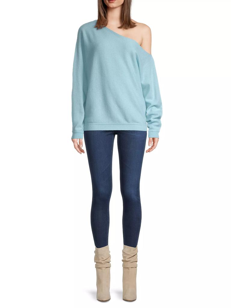 Minnie Rose One-Shoulder Cashmere Sweater