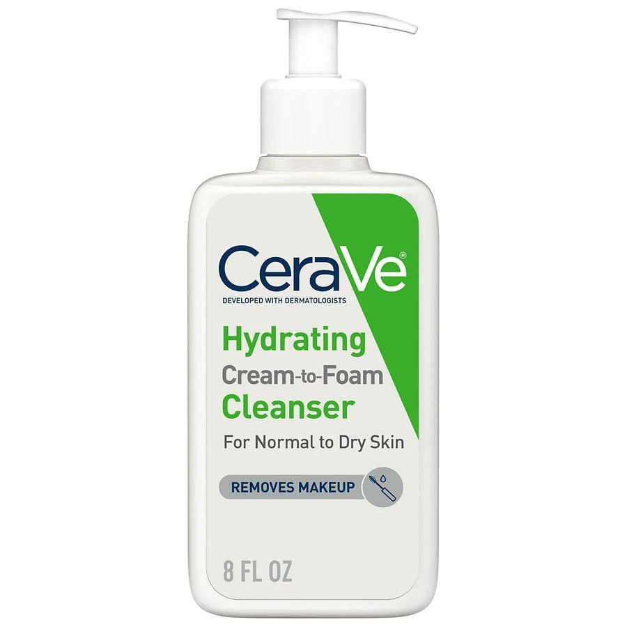 CeraVe Hydrating Cream-to-Foam Face Cleanser, Normal to Dry Skin 1