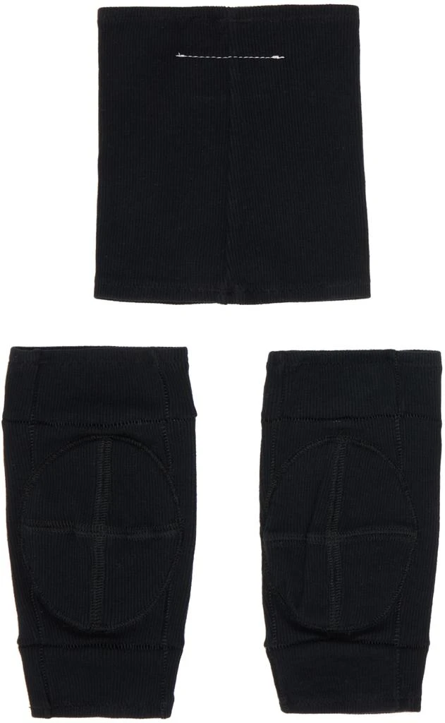 MM6 Black Printed Neck Warmer & Arm Warmers Set 2