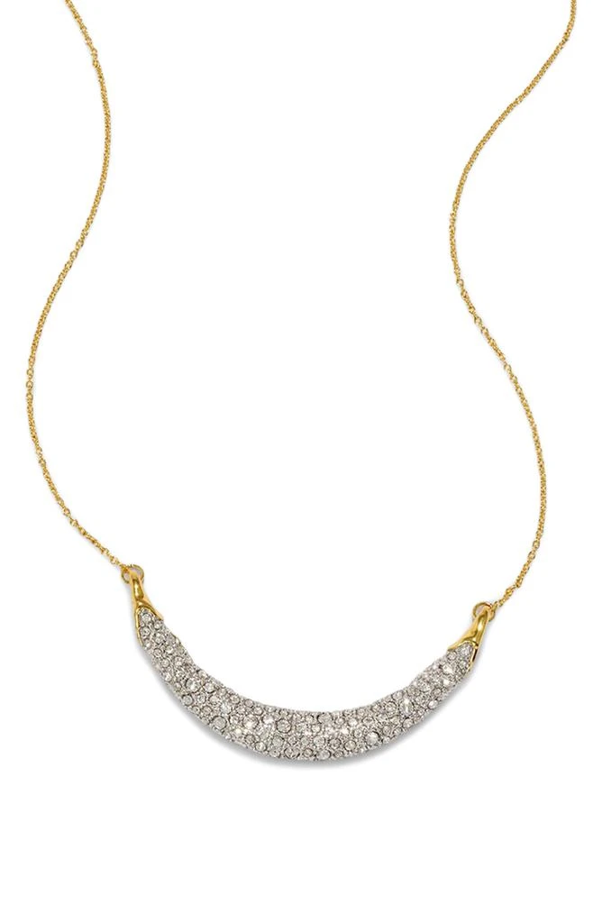Alexis Bittar Solanales Crystal Crescent Bar Pendant Necklace