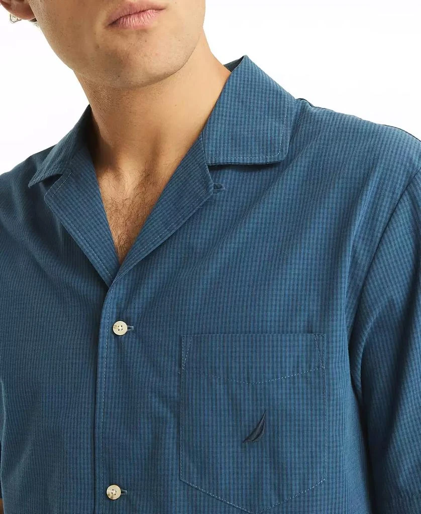 Nautica Men's Crafted Plaid Camp Sleep Pajama Shirt 3