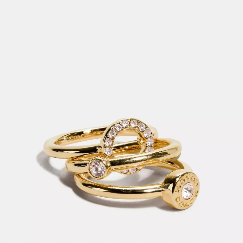 Coach Open Circle Halo Ring Set