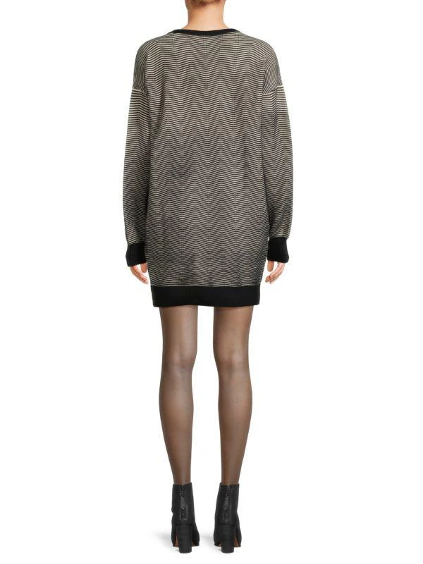 Ramy Brook Eva Striped Drop Shoulder Mini Sweater Dress 2