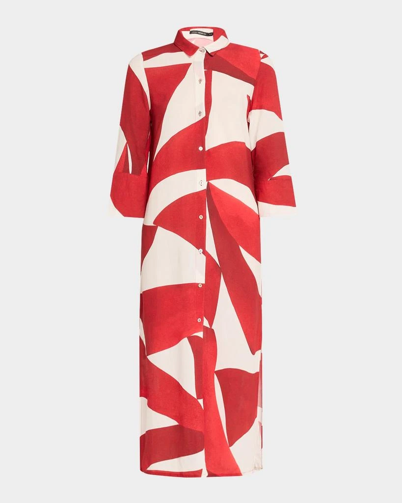 LENNY NIEMEYER Geometric Side Slit Maxi Shirtdress 1