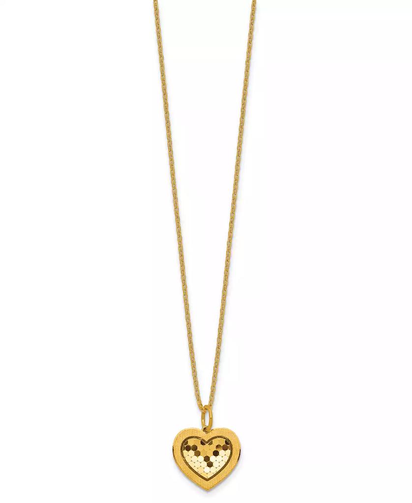 Macy's Heart Cable Chain Pendant Necklace in 24k Yellow Gold