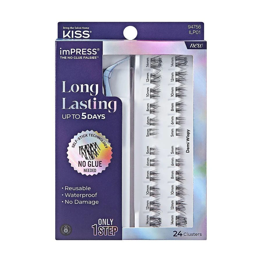 Kiss imPRESS Falsies Long Lasting Self Adhesive Lash Clusters, Demi Wispy 1