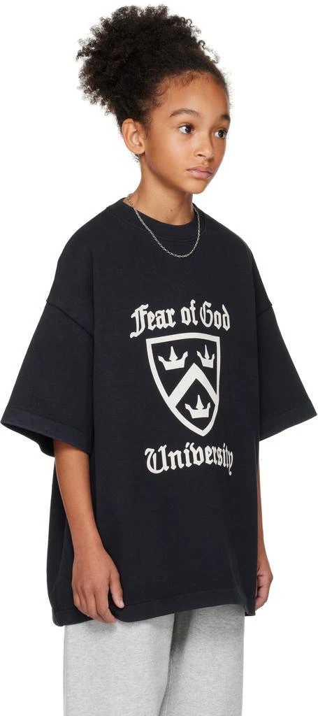 Essentials Kids Black Heavy Crewneck T-shirt 2