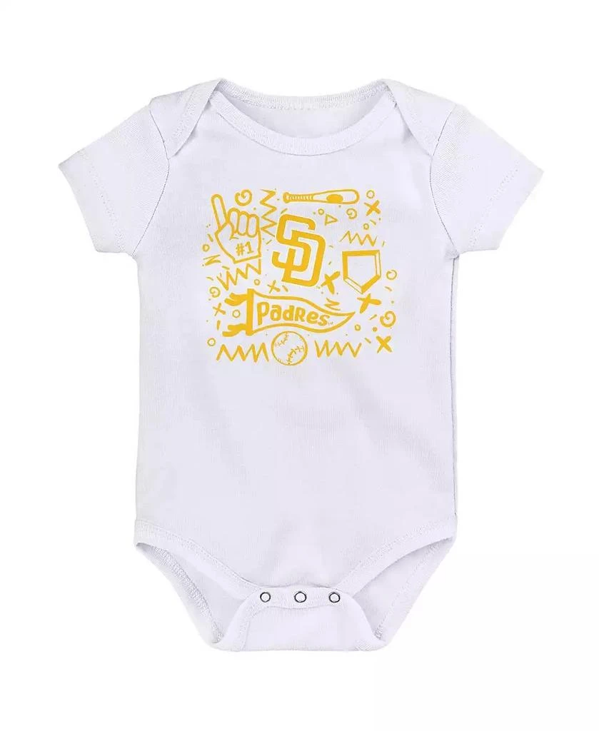 Outerstuff Newborn San Diego Padres Batter Up Bodysuit 3-Pack 4