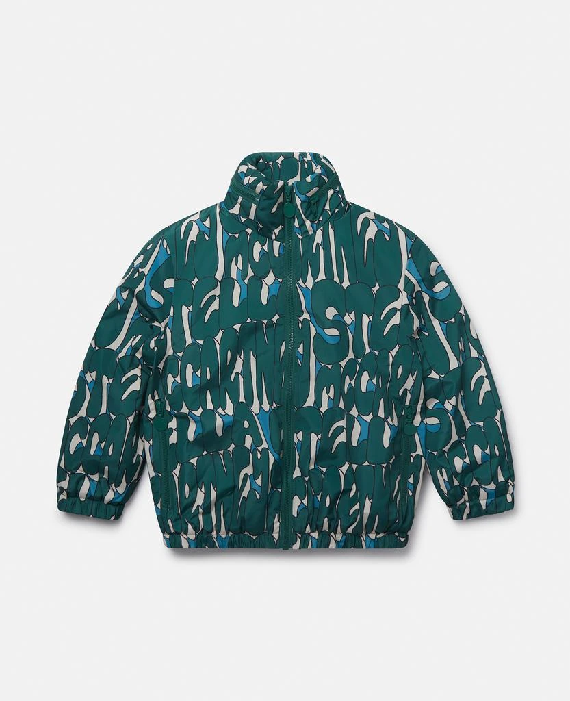Stella McCartney Stella McCartney - Stella Print High-Neck Jacket, Woman, Green multicolour, Size: 3 1
