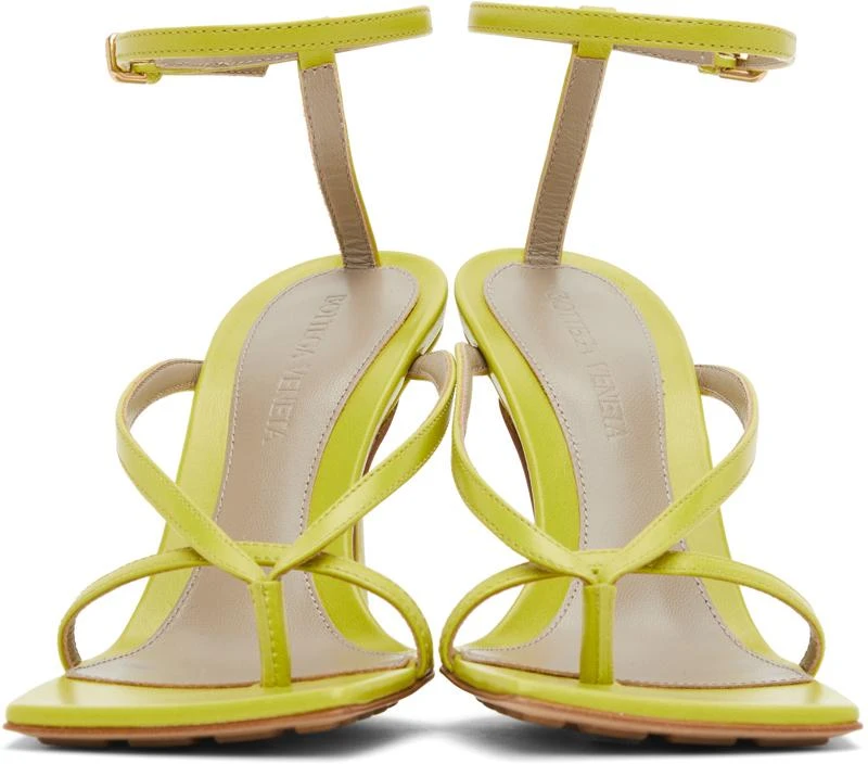 Bottega Veneta Green Strappy Stretch Heeled Sandals 2