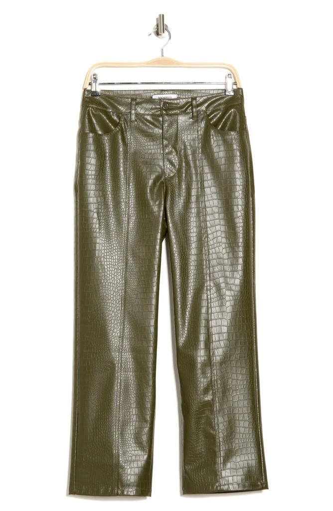 VIGOSS Croc Embossed Faux Leather Crop Pants 3