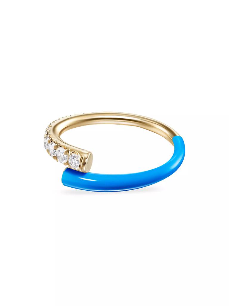 Melissa Kaye Lola 18K Yellow Gold, Enamel & 0.29 TCW Diamond Bypass Ring