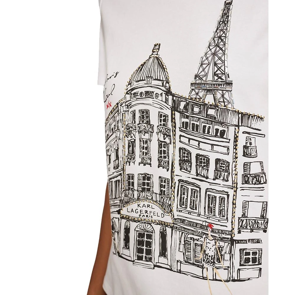 KARL LAGERFELD PARIS Women's Corner City Scene Tee 4