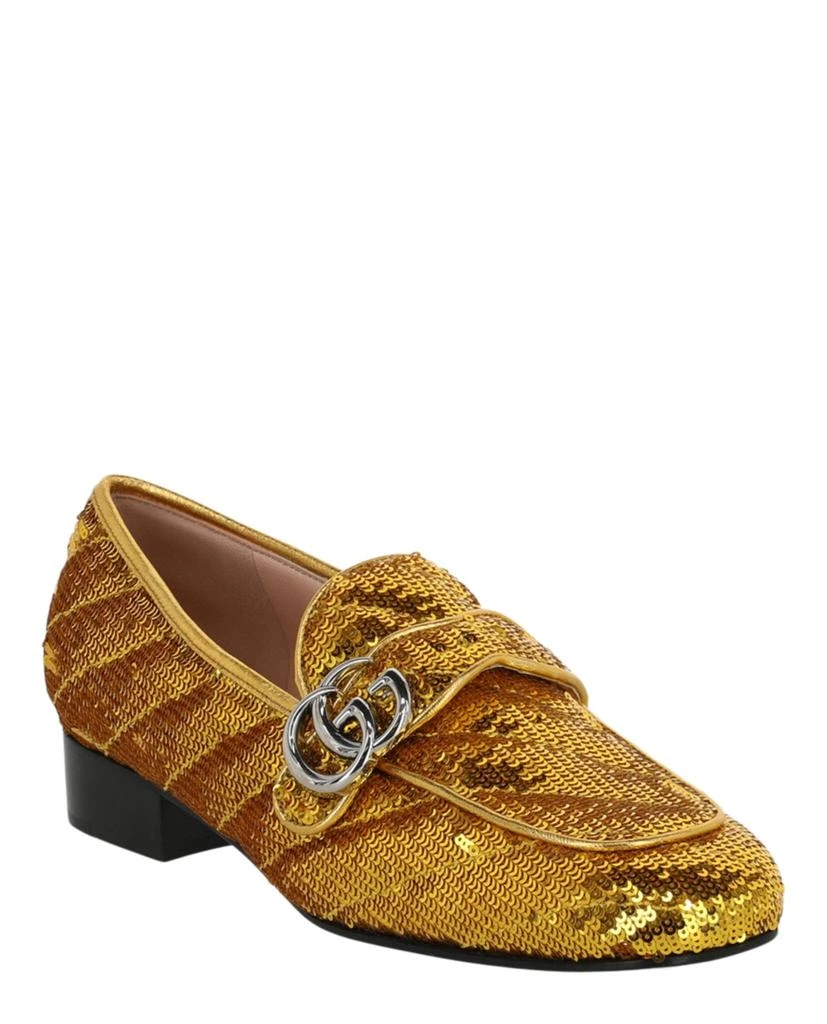 Gucci Sequin Satin Matelasse GG Marmont Loafers 2