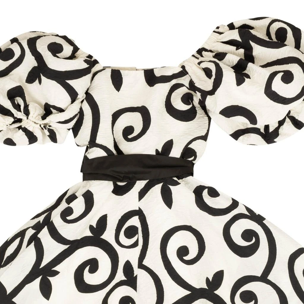 Rodarte Rodarte Cloque Swirl Dress - Black/White 4