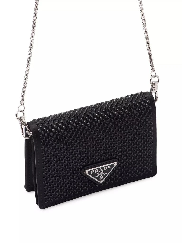 Prada Cardholder with Shoulder Strap and Crystals 3
