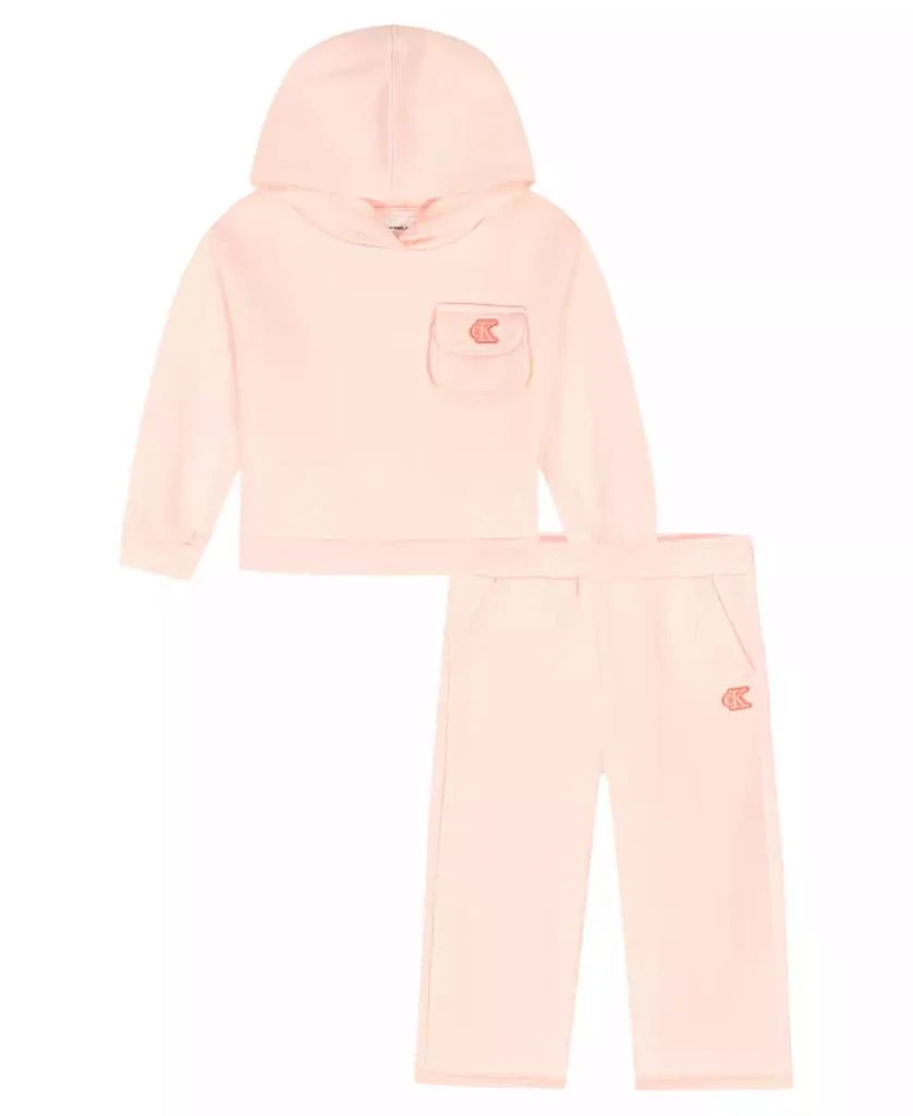 Calvin Klein Girls 2T-6X 2-Piece Fleece Hoodie and Pants Set new arrivals