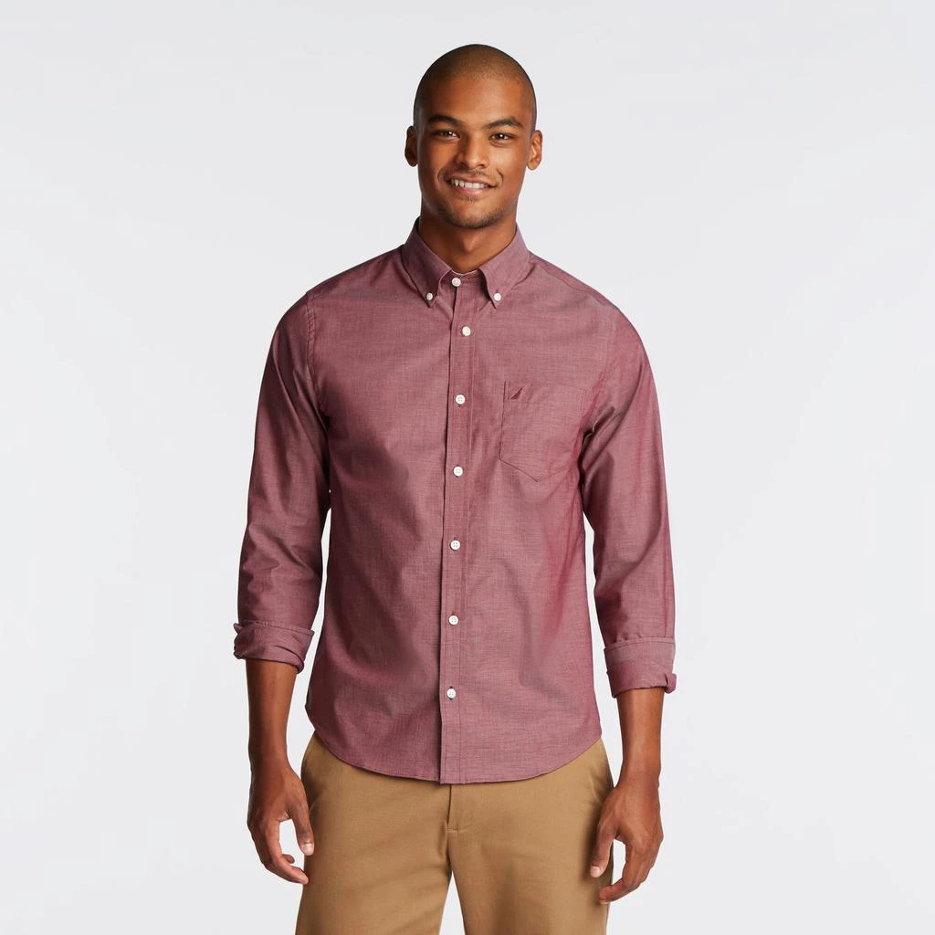 Nautica Mens Wrinkle-Resistant Wear To Work Poplin Shirt 3