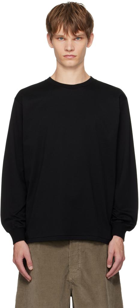 Shop Black Super Soft Wool Jersey T-shirt on Sale at