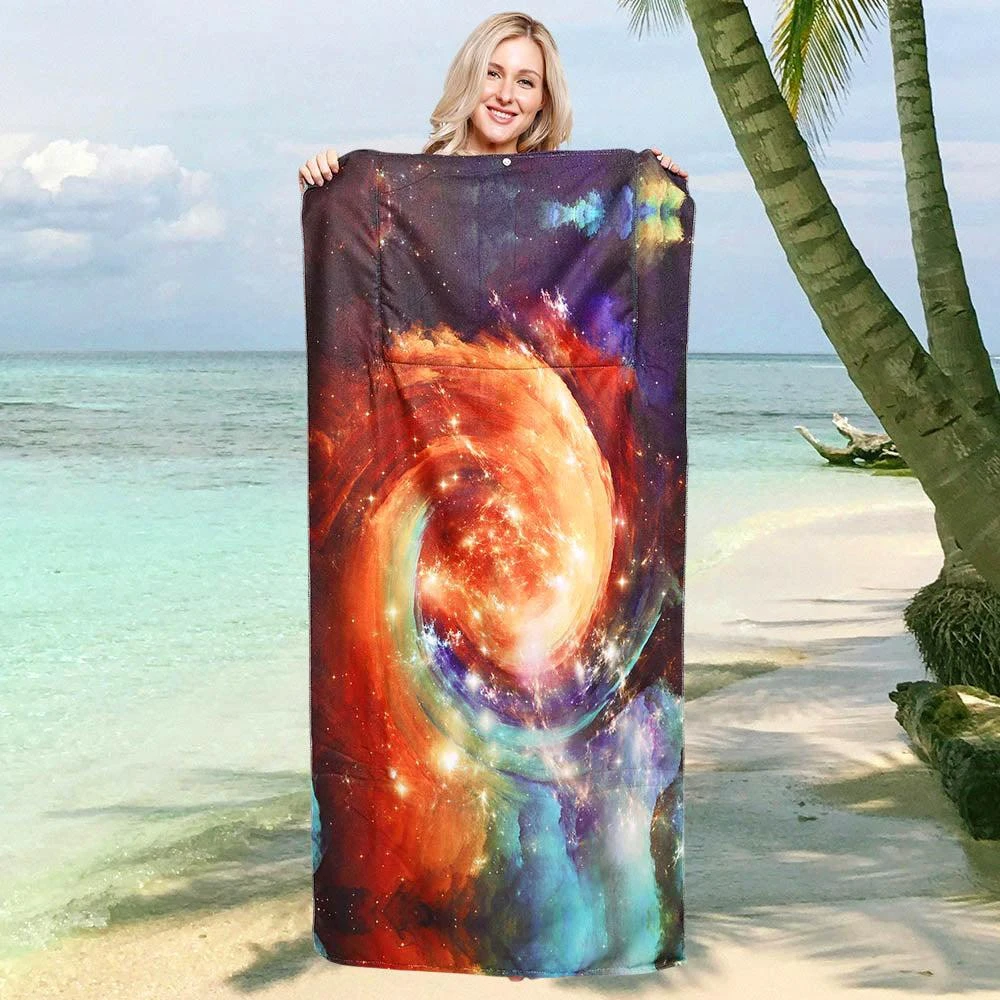 FASHNZFAB Galaxy Print Beach Towel and Tote Bag