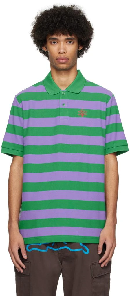 ICECREAM Green & Purple Striped Polo 1