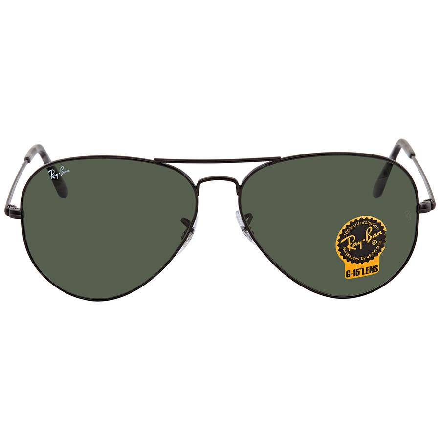 Ray-Ban Aviator Metal II Black Aviator Unisex Sunglasses RB3689 914831 62