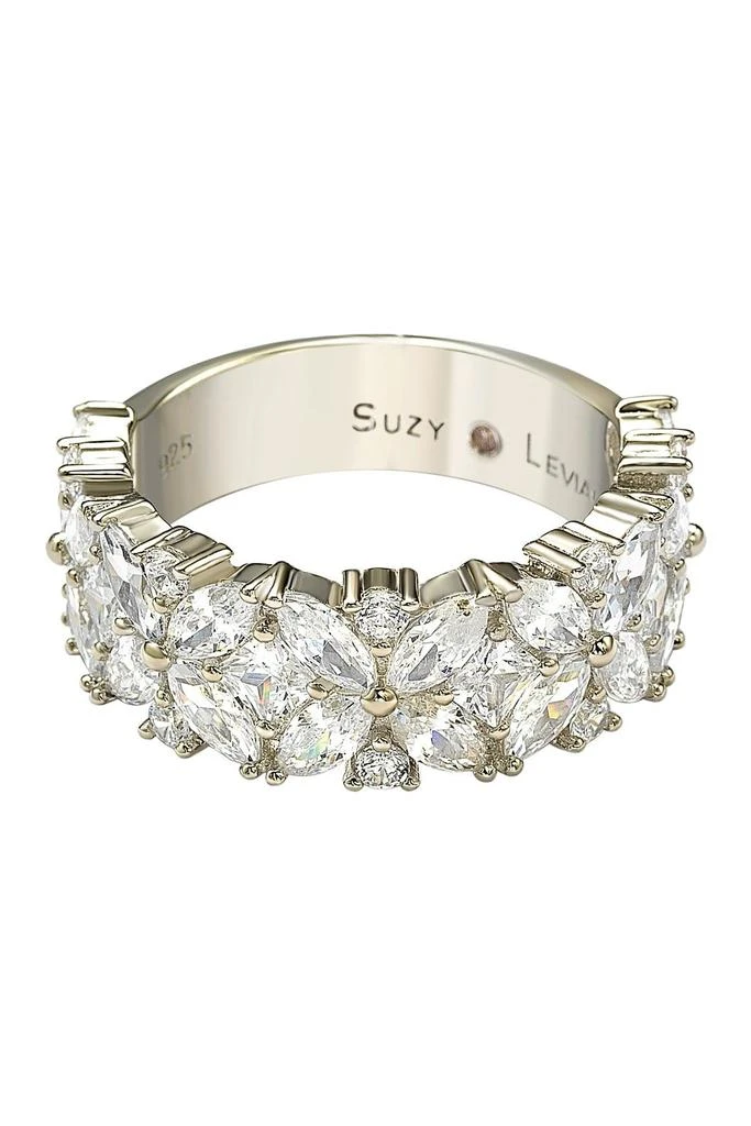 Suzy Levian Multicut Cubic Zirconia Floral Eternity Ring 3