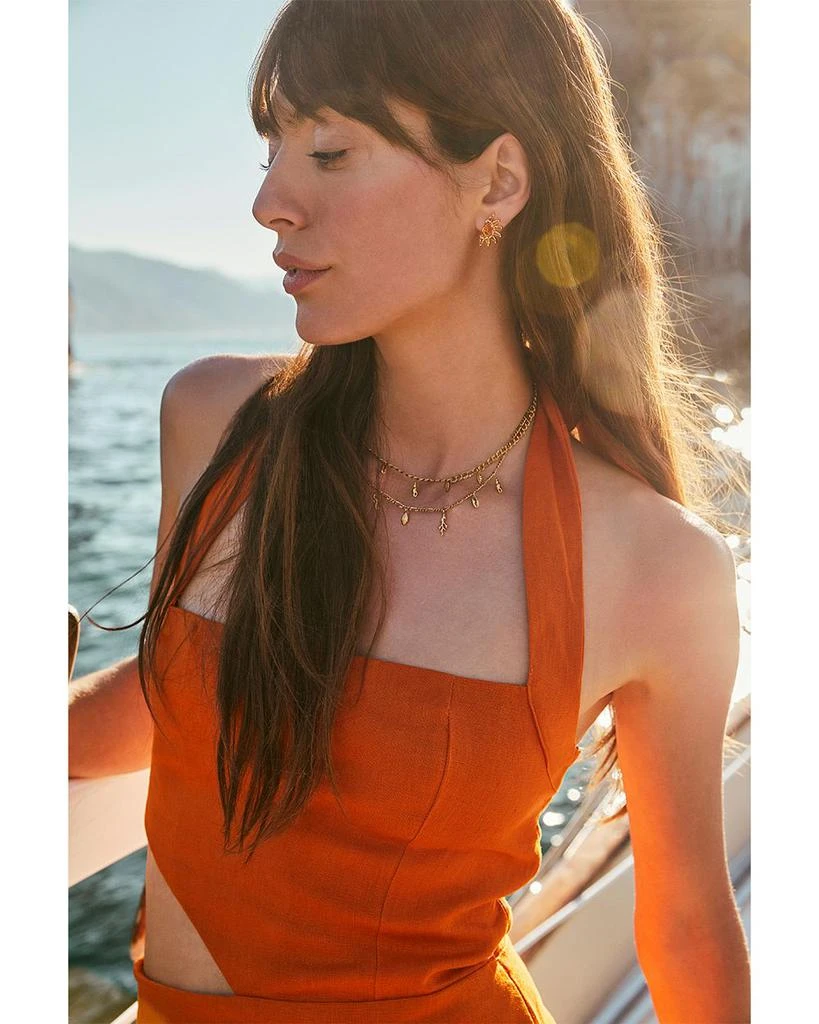 Kendra Scott Samantha Sun Orange Glass Stud Earrings 3