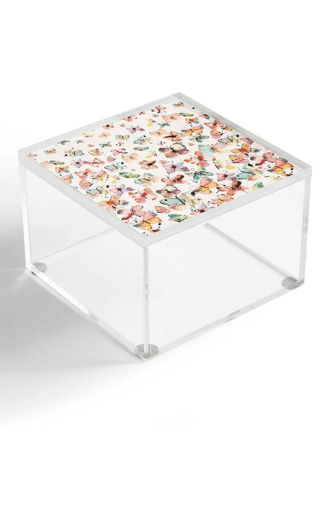 DENY Designs Ninola Design Butterflies Watercolor Acrylic Box 1