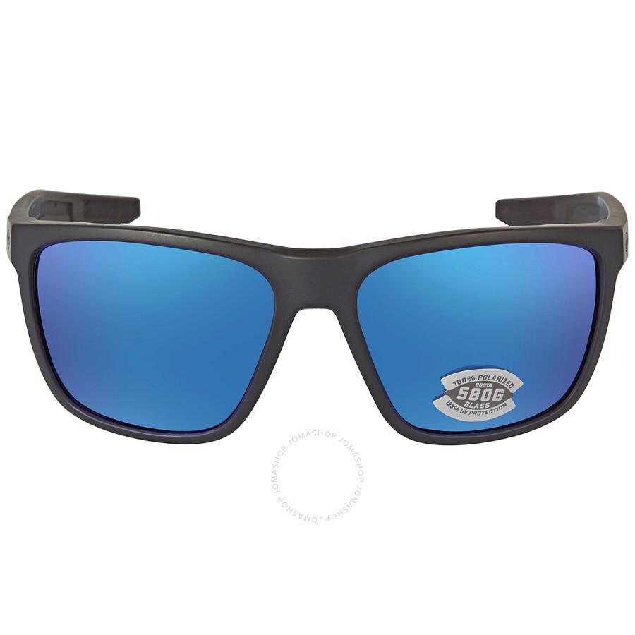 Costa Del Mar FERG Blue Mirror Polarized Glass (580G) Rectangular Men's Sunglasses FRG 11 OBMGLP 59