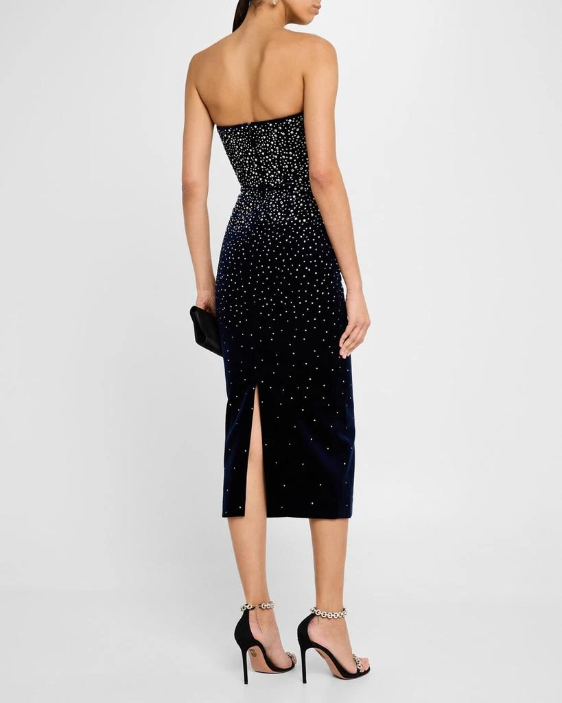 Alex Perry Strapless Crystal Velvet Midi Dress 3