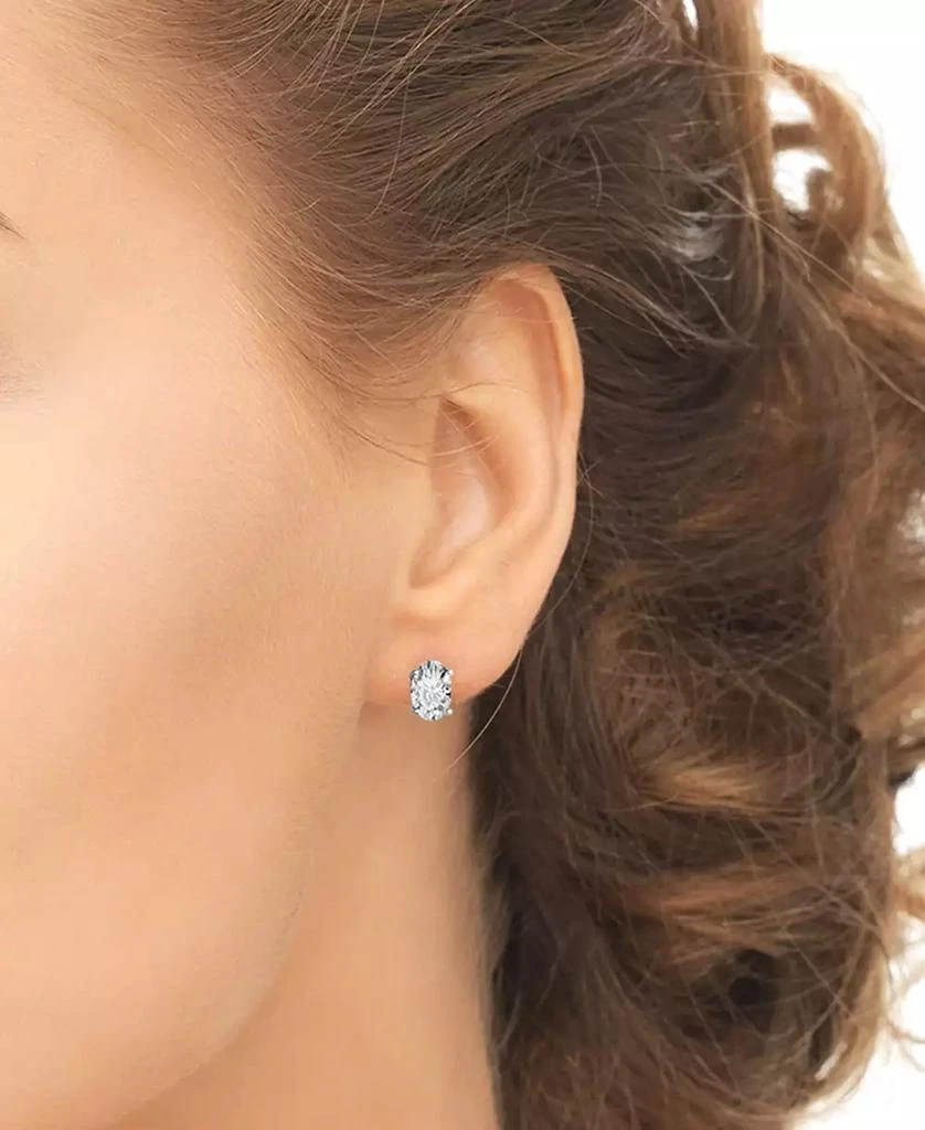 Macy's 2-Pc. Set Lab Grown White Sapphire Oval Pendant Necklace & Stud Earrings (3-1/2 ct. t.w.) in Sterling Silver 2