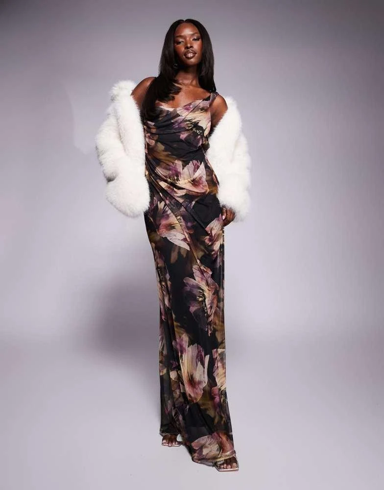 Shop ASOS DESIGN strappy maxi dress with seam detailing in dark moody floral  print on Sale at BeyondStyle  Get 10% Off ASOS DESIGN strappy maxi dress  with seam detailing in dark