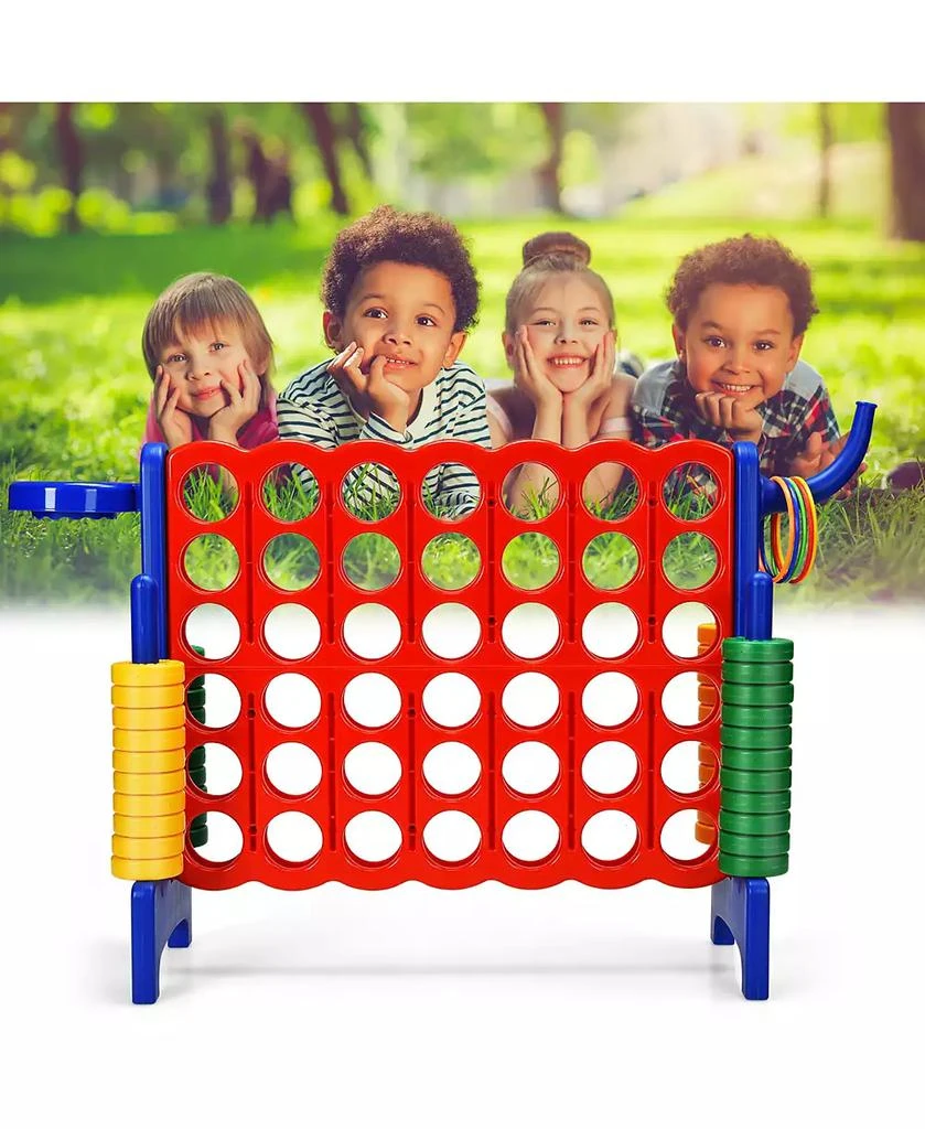 Costway 4-in-A Row Giant Game Set w/Basketball Hoop for Family 4