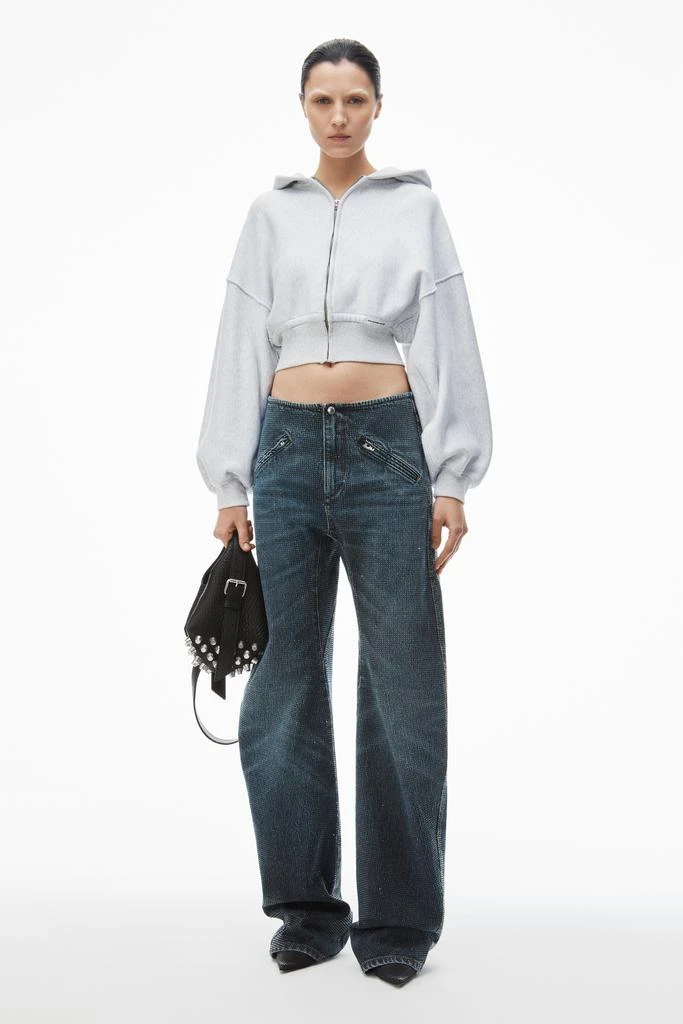 Alexander Wang cropped zip up hoodie in classic cotton terry 6