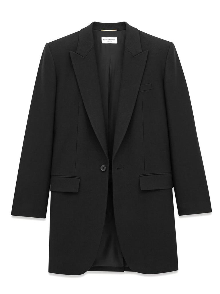 【SAINT LAURENT】SINGLE-BREASTED JACKET IN GABARDINE Yves Saint Laurent Saint Laurent Single-Breasted Jacket