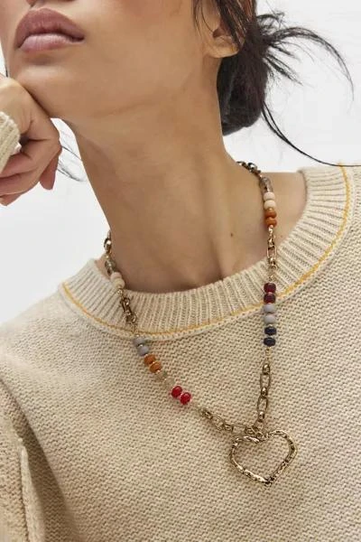 Urban Outfitters Heart Pendant Beaded Necklace 1